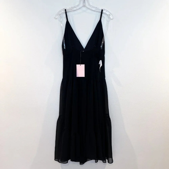 Fame and Partners Black V Neck Strappy Adjustable Tiered Classic Mini Dress NWT - Picture 5 of 11